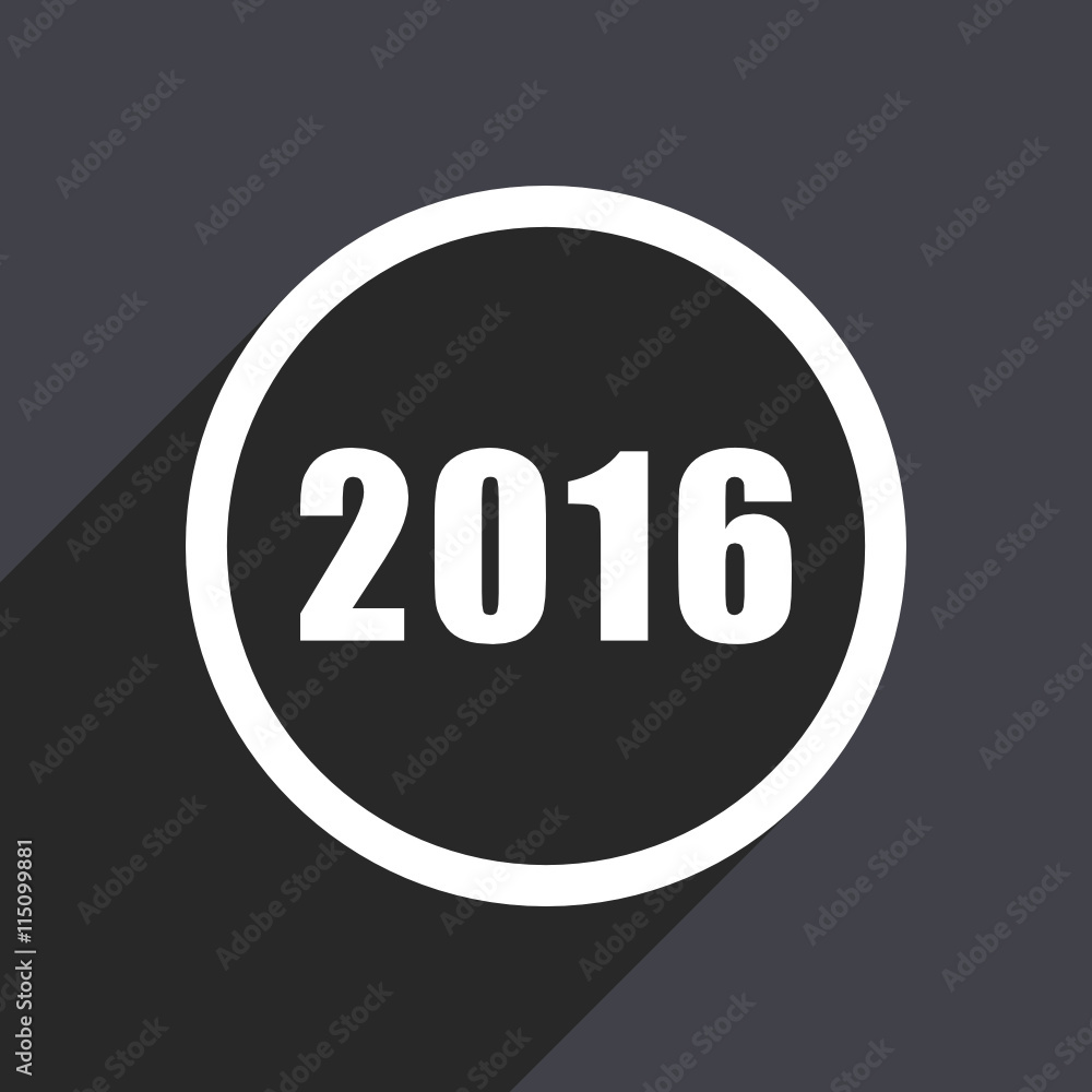 Flat design gray modern web 2016 vector icon Flat design gray modern web 2016 vector icon