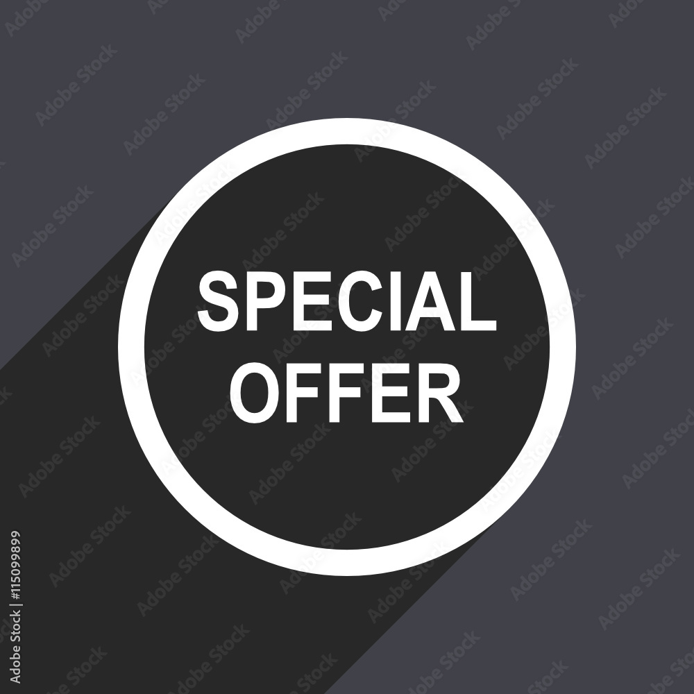 Flat design gray modern web special offer vector icon Flat design gray modern web special offer vector icon
