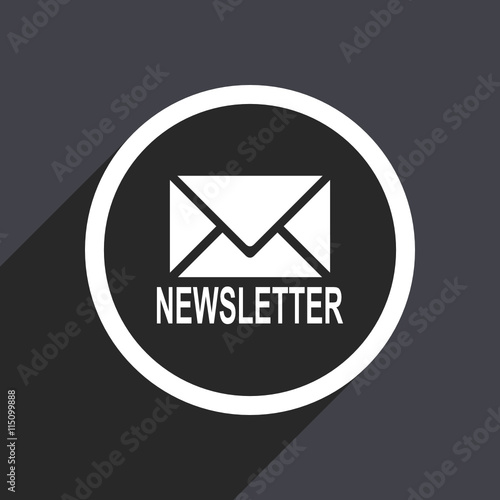 Flat design gray modern web newsletter vector icon