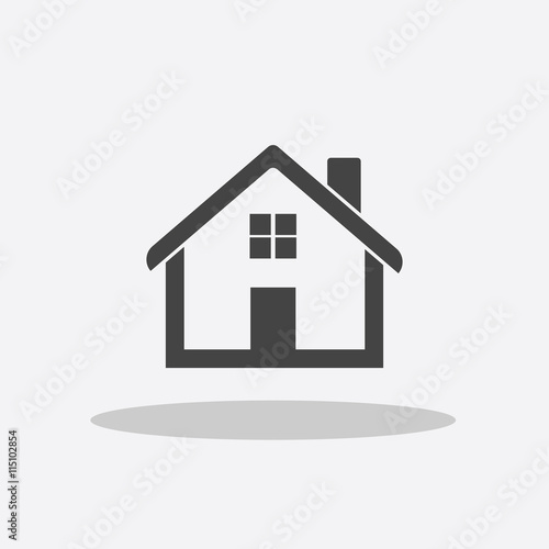 Grey home icon isolated on white background