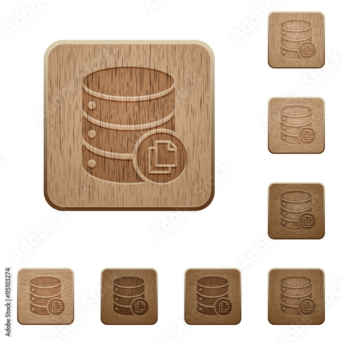 Copy database wooden buttons