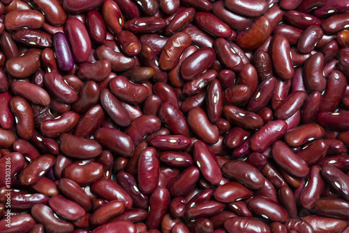 Background of raw beans close up shot