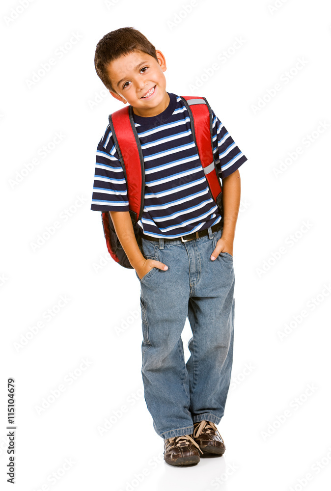 Fototapeta premium Student: Student Ready to Go To School