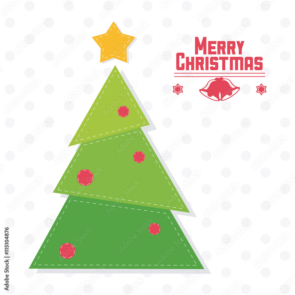 Pine tree icon. Merry Christmas design. Vector graphic