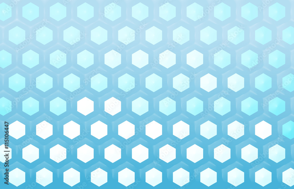 hexagonal light blue background