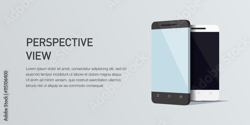 Vector minimalistic 3d isometric illustration cell phone. perspective view. Mockup generic smartphone. Template for infographic or presentation UI design. Concept graphic, UIX, web banner, printed photo
