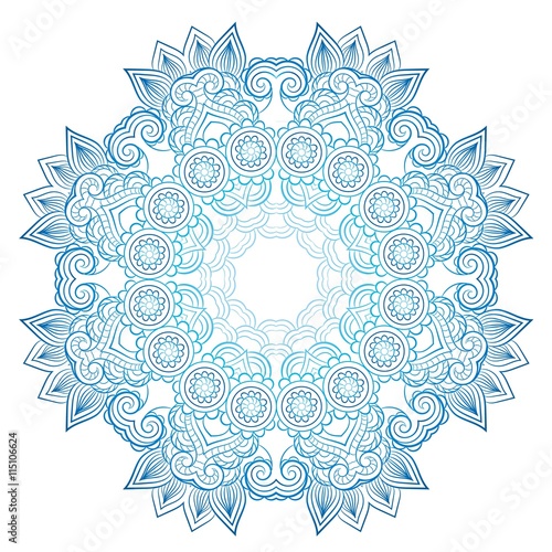 Ornate flowers henna colors vector mandala in indian style
