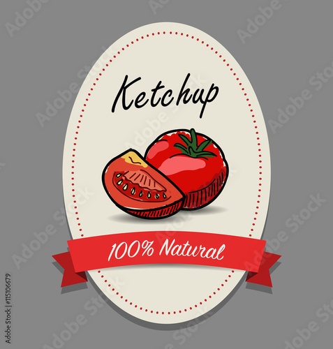 Vector Ketchup Label