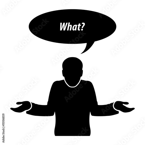 Vector ask man icon - What?