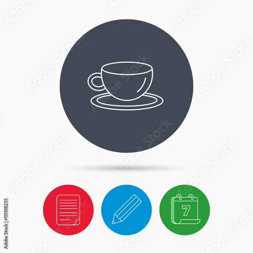 Coffee cup icon. Tea or hot drink sign.