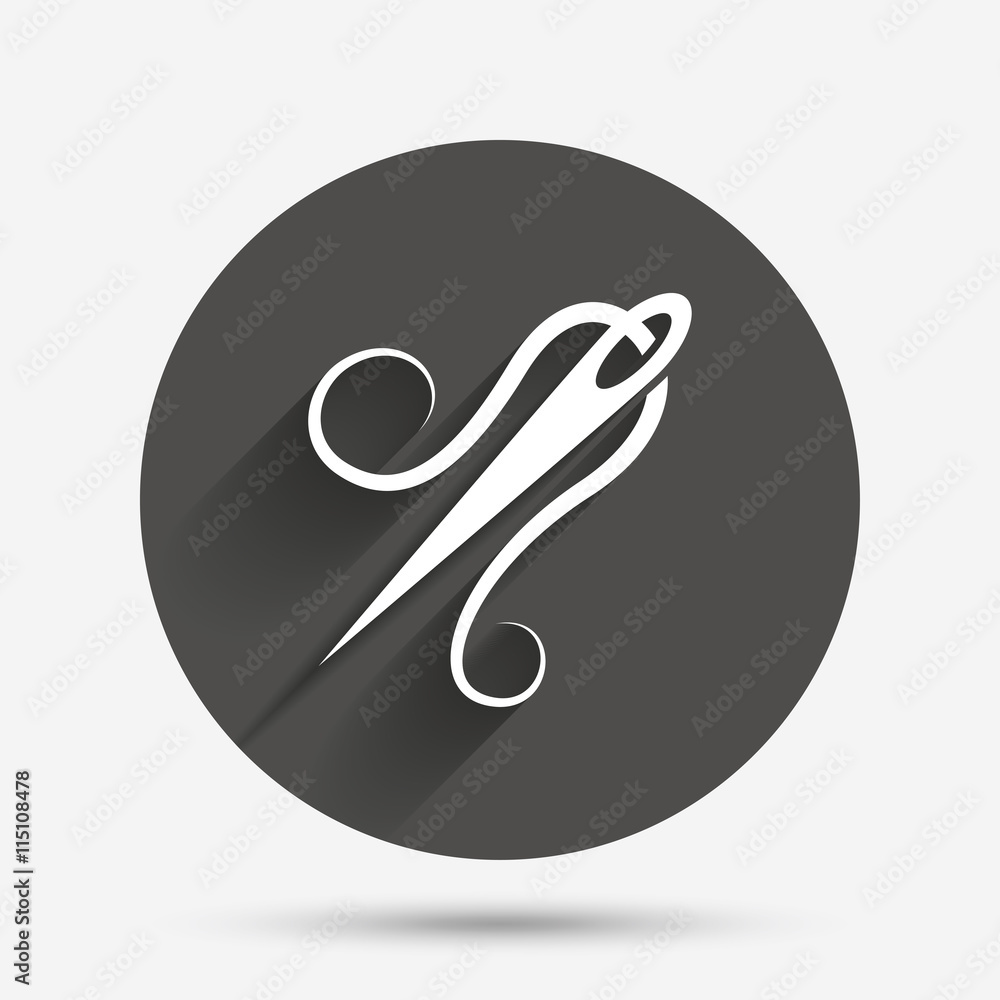 Obraz premium Needle with thread icon. Tailor sign.