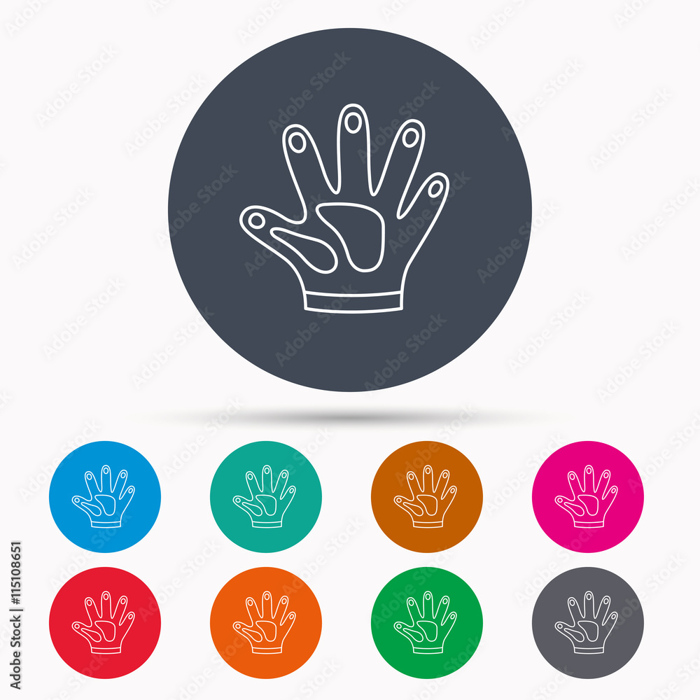 Construction gloves icon. Textile protection. Construction gloves icon. Textile protection.