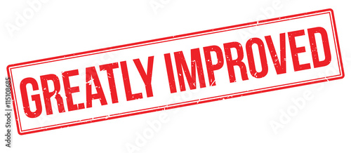 Greatly Improved rubber stamp on white. Print, impress, overprint.