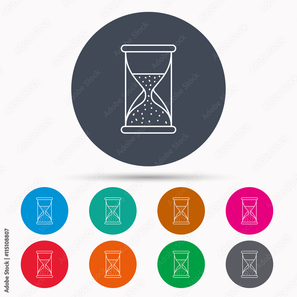 Hourglass icon. Sand time sign. Hourglass icon. Sand time sign.