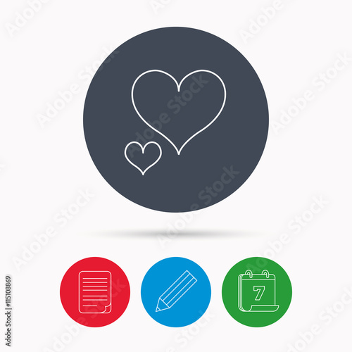 Love hearts icon. Lovers sign.