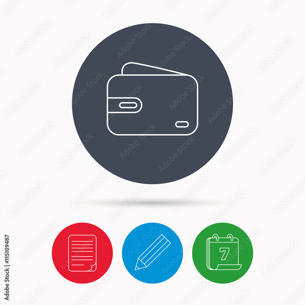 Wallet icon. Cash money bag sign.