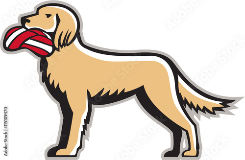 English Setter Dog Deflated Volleyball Circle Retro