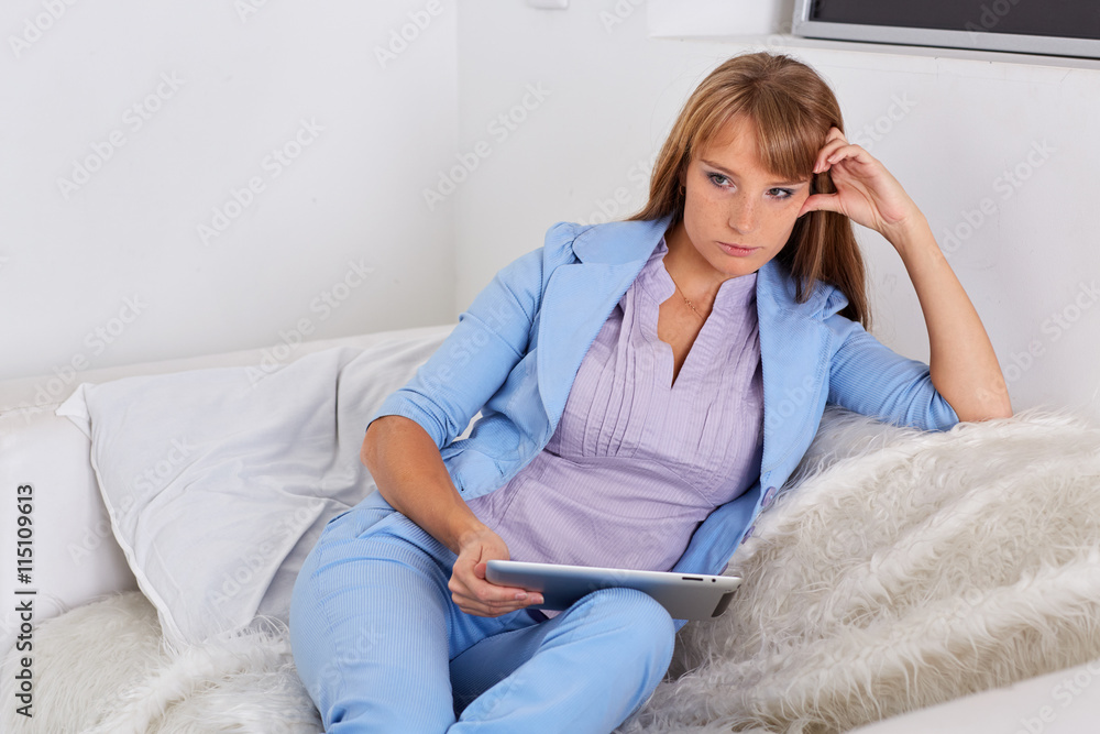 Business woman with computer tablet. Business woman with computer tablet.