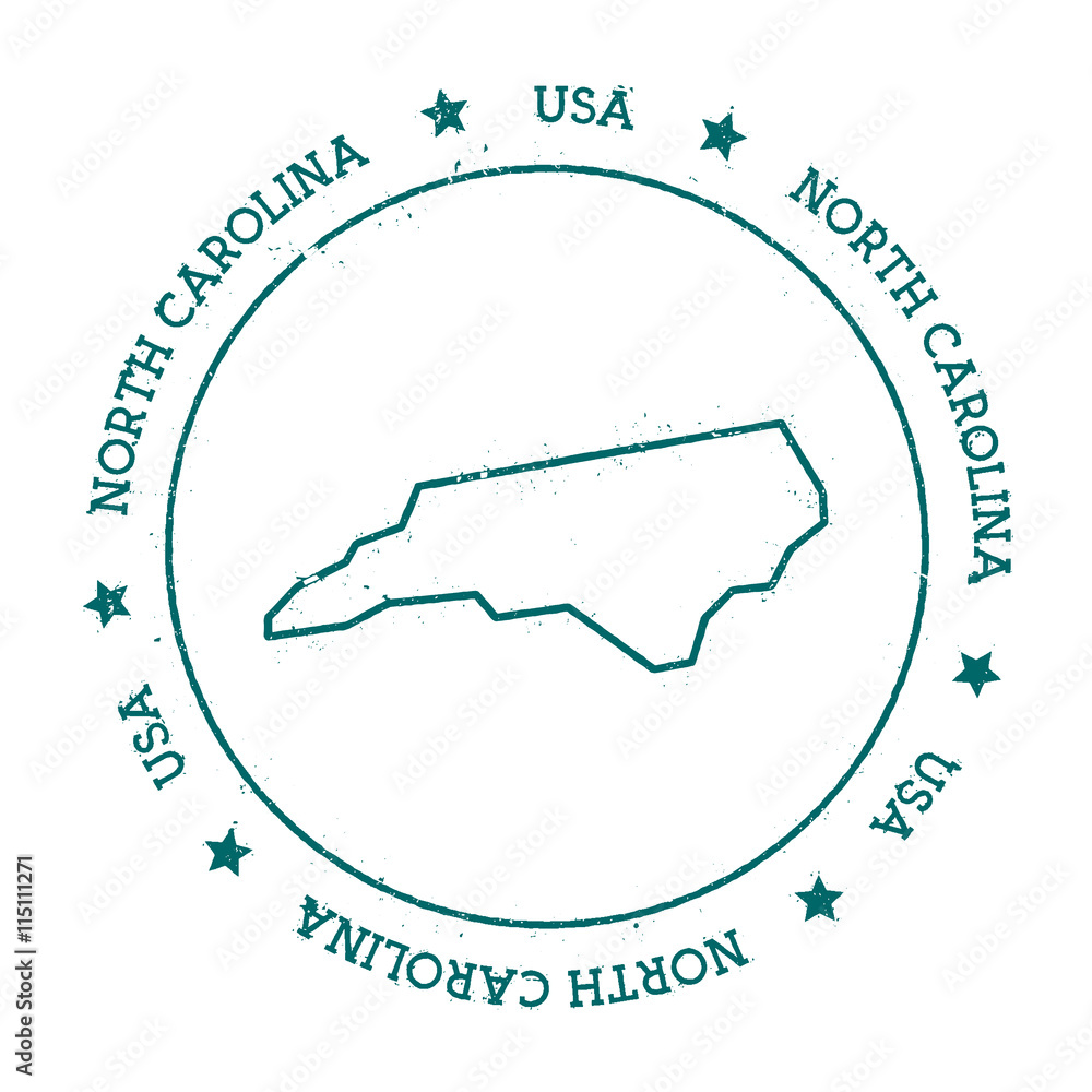 North Carolina vector map. Retro vintage insignia with US state map ...