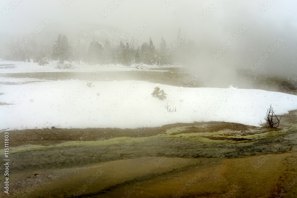 Geothermal pool Yellowstone Wyoming Geothermal pool Yellowstone Wyoming