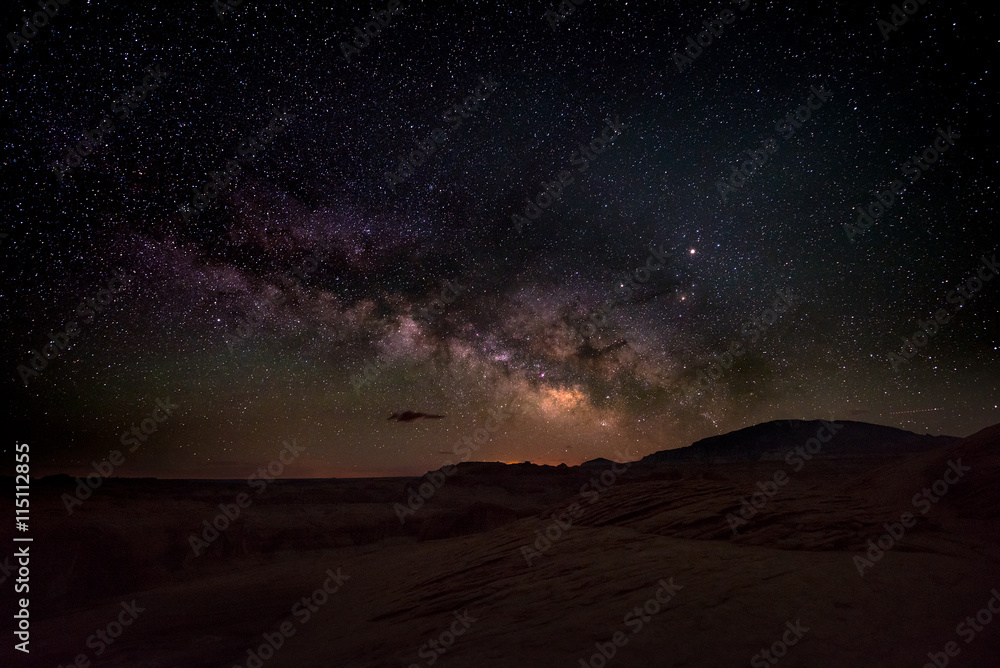 Milky Way rising behind Navajo Mountain