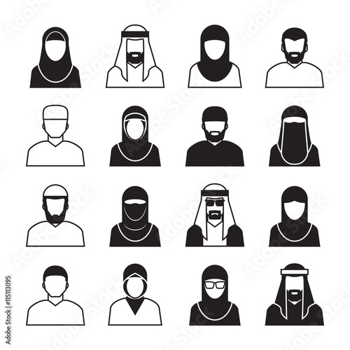 Middle Eastern People ,vector Icons and symbol