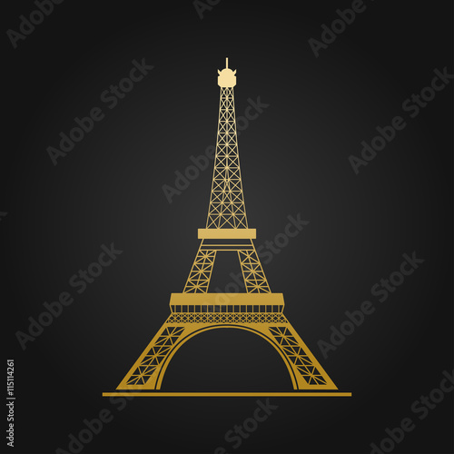 Gold Eiffel Tower Vector Design