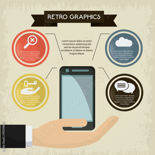 Infographics icon. Retro design. Vector graphic