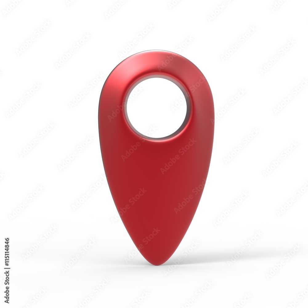 3d rendering red map pointer icon isolated with white 3d rendering red map pointer icon isolated with white