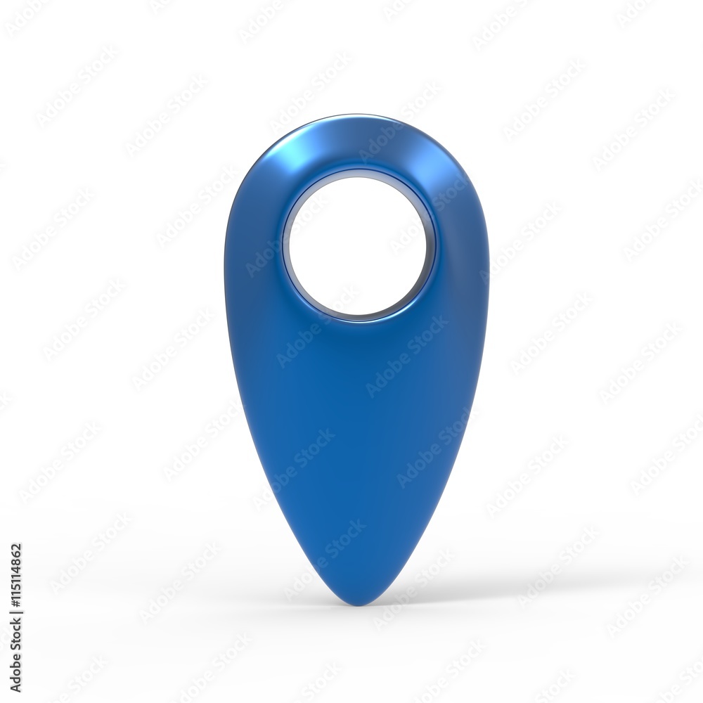 3d rendering blue map pointer icon isolated with white 3d rendering blue map pointer icon isolated with white