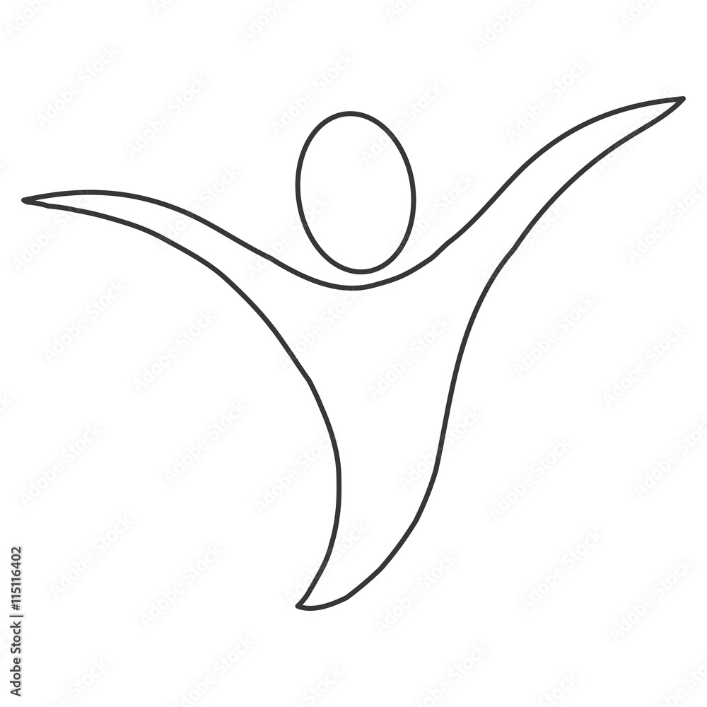 Obraz premium abstract human with open arms icon