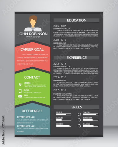 resume template design, vector