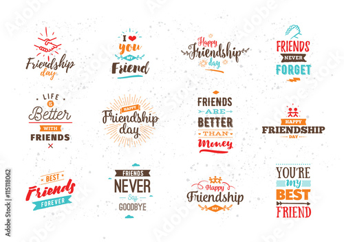 Happy Friendship day vector typographic design.