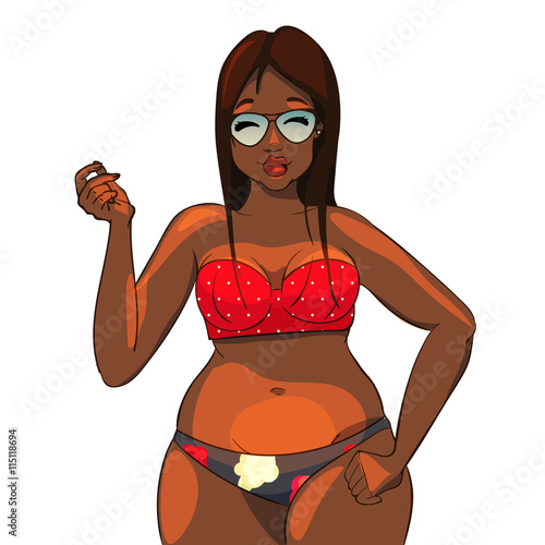 cartoon character. african girl