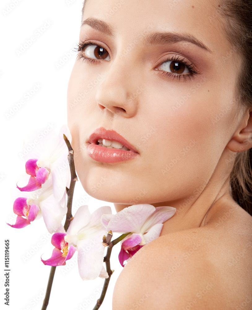 woman and orchid