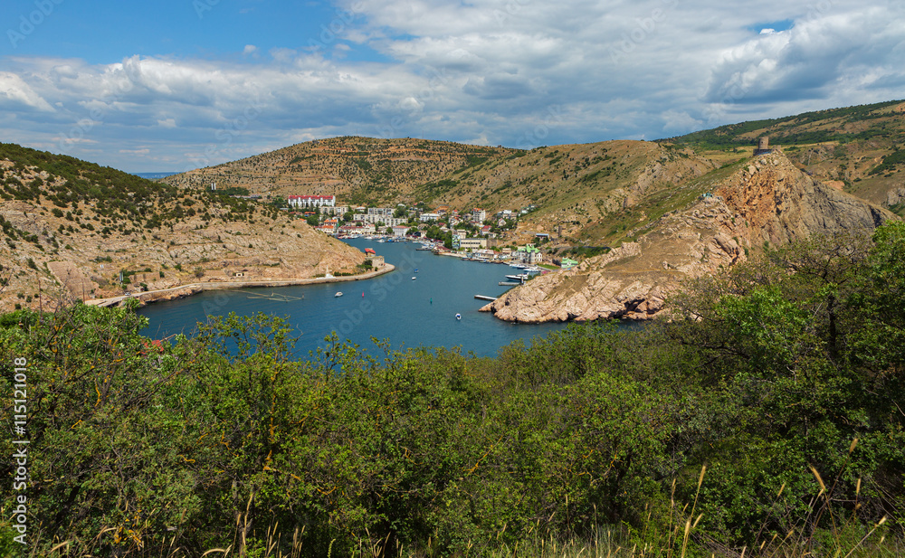 Balaklava is popular Crimean resort. Bay former submarine base.