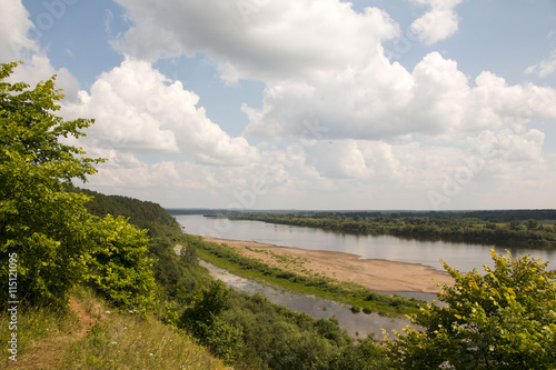 Fototapeta Naklejka Na Ścianę i Meble -  Beautiful landscape with river and green plants and sky