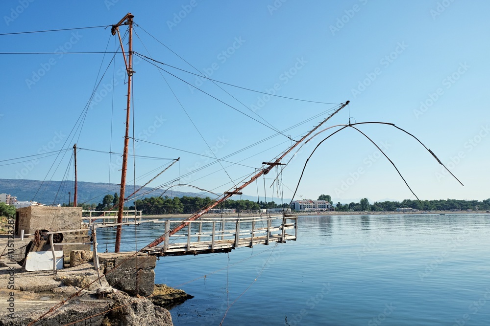 Old Fishing Net Machine In Port Milena, Montenegro
