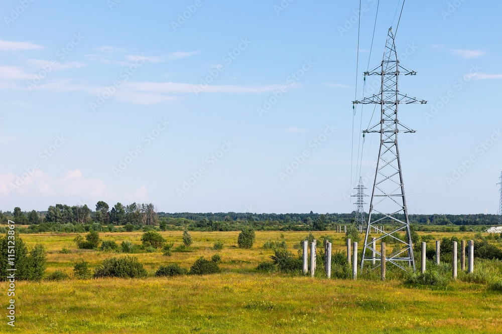 Obraz premium power lines and nature
