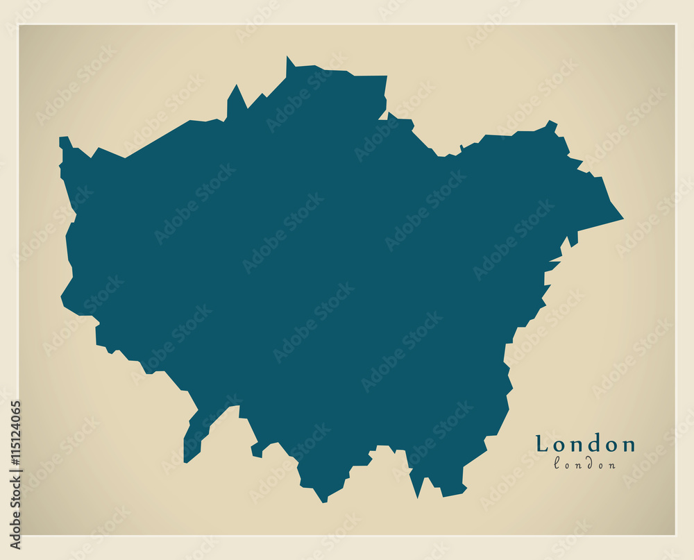 Modern Map - London UK refreshed design