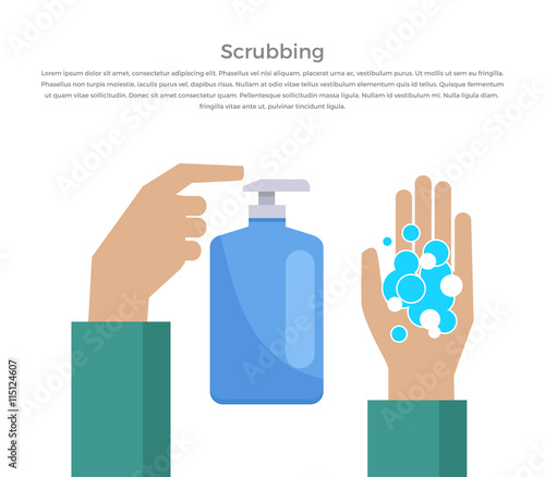 Scrubbing Hand with Soap Design Banner