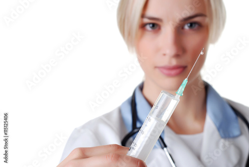 nurse with syringe