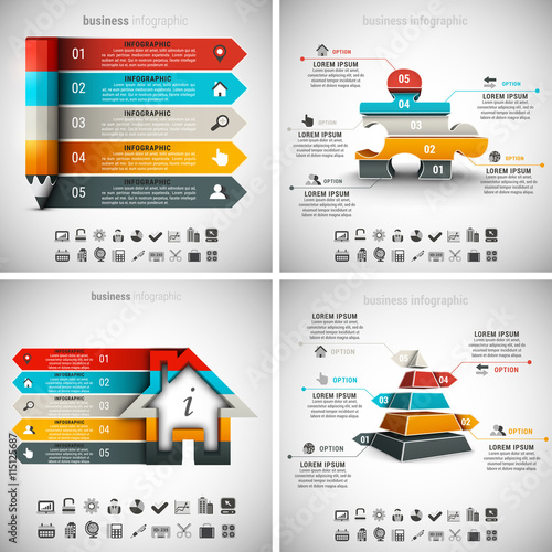 4 in 1  Infographics Bundle