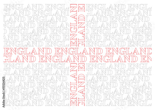 England flag constructed from UK text 