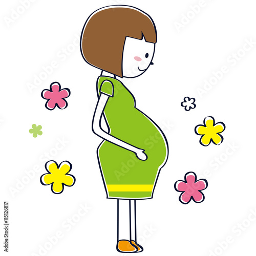 かわいい幸せ妊婦　　おかっぱ