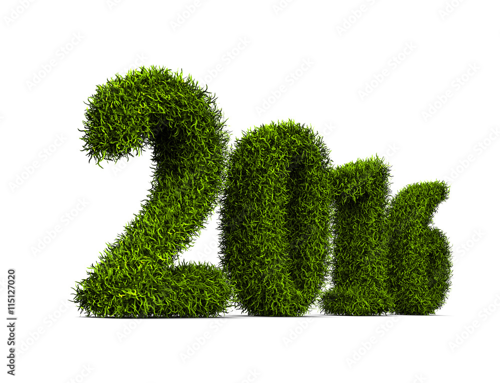 2016 new year grassed concept isolated on white background 2016 new year grassed concept isolated on white background