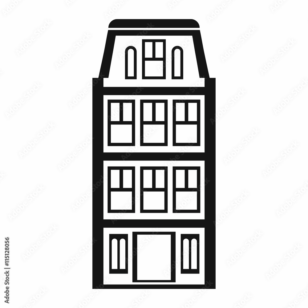 Dutch houses icon in simple style isolated vector illustration. Structure symbol