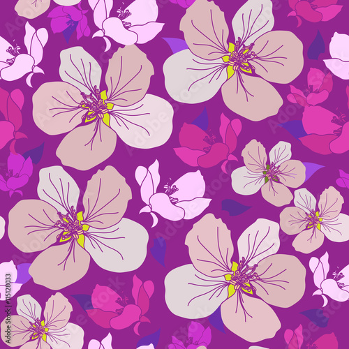 Floral seamless pattern. Vector background with flowers.