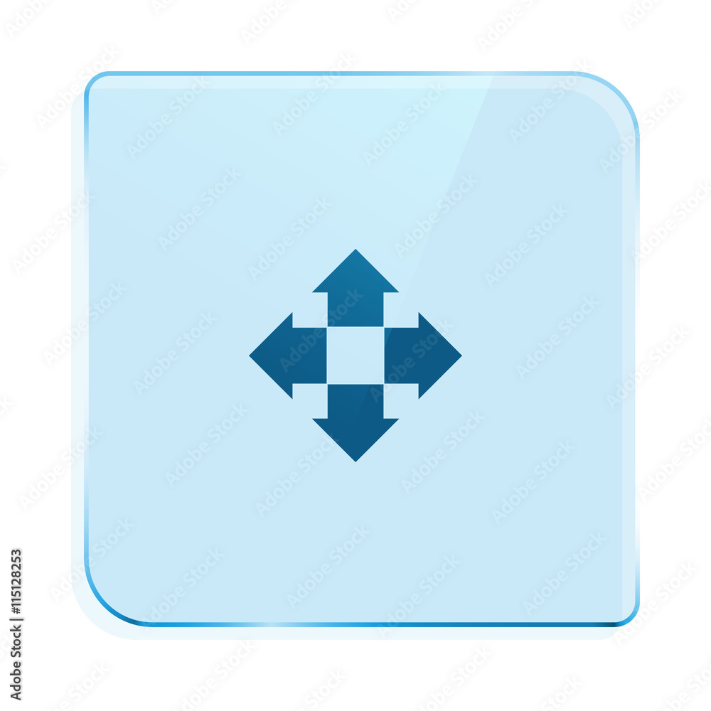 Fototapeta premium Four arrows solid body flat icon