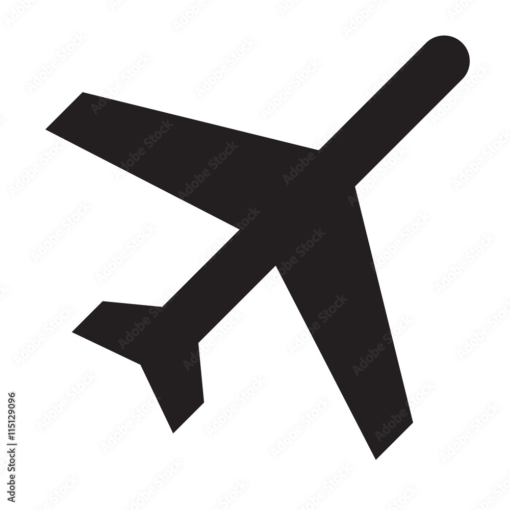 Plane icon isolated on a white background. Vector illustration. Plane icon isolated on a white background. Vector illustration.